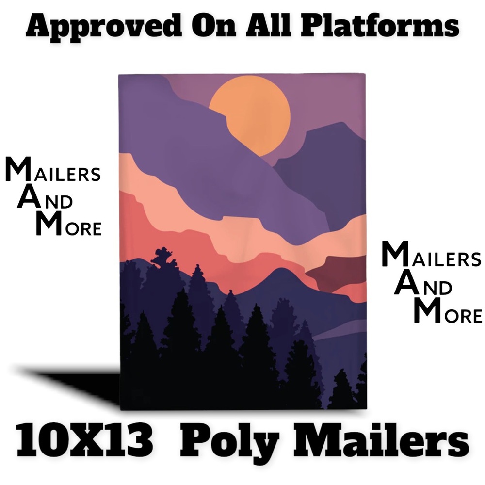50 10X13 Poly Mailers, Mountain Sunset Shipping Envelopes PRICE IS FIRM Fall - Picture 5 of 10